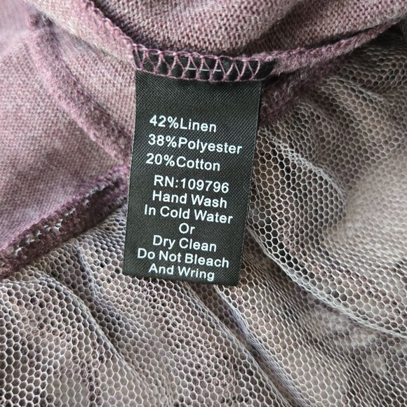 Fairycore Ruffle Cardigan M Purple Lace Bow Rhinestone Y2K Whimsigoth Sweater - Picture 9 of 13